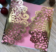 50pcs Metallic Gold Laser Cut Wedding Cards,Invitations,Quinceanera Boda invitations - Kdecoration