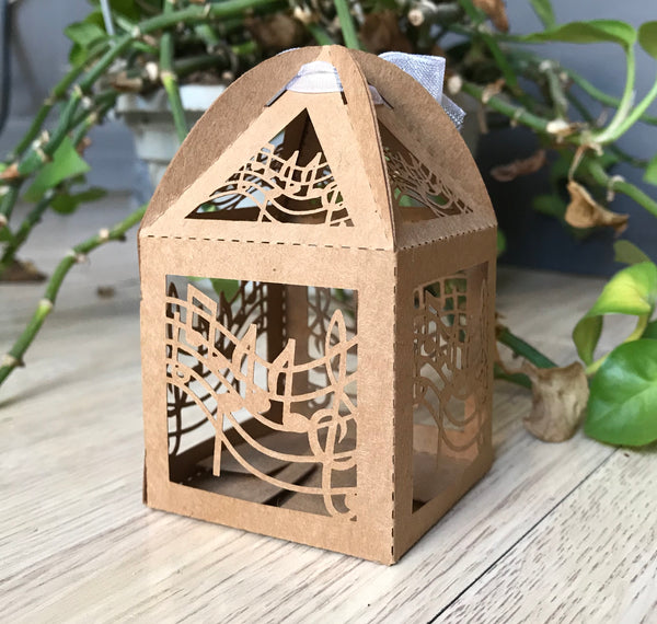 100pcs Kraft Paper Brown favor box,laser cut Wedding Gift box, Chocolate Packaging Boxes - Kdecoration