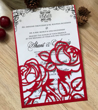 50pcs Rose Red Pocket laser cut invitation cards,custom Laser Cut wedding invite cards,Pocket laser cut Invitations Cards,bridal shower invitation cards - Kdecoration