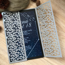 50pcs Pearl Silver Leaf Laser Cut Wedding Invitation,Invitation Cards,Celebration Invitations - Kdecoration