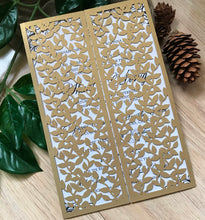 50pcs Pearl Begie Gold leaf Birthday Party Invitations,laser Cut Wedding Cards - Kdecoration