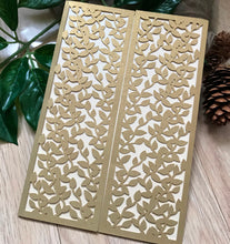 50pcs Pearl Begie Gold leaf Birthday Party Invitations,laser Cut Wedding Cards - Kdecoration