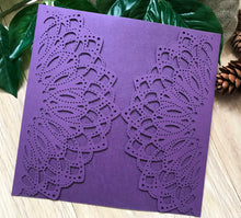 50pcs Pearl purple Laser Cut Invitations Cards,Baby Shower Party Invitations,Quinceanera invitations - Kdecoration