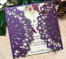 50pcs Pearl purple Laser Cut Invitations Cards,Baby Shower Party Invitations,Quinceanera invitations - Kdecoration