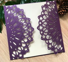 50pcs Pearl purple Laser Cut Invitations Cards,Baby Shower Party Invitations,Quinceanera invitations - Kdecoration