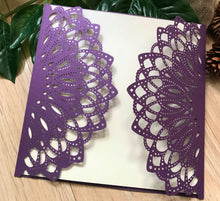 50pcs Pearl purple Laser Cut Invitations Cards,Baby Shower Party Invitations,Quinceanera invitations - Kdecoration