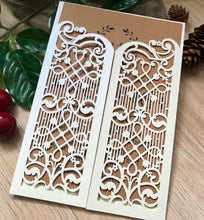 50pcs Pearl Cream Gate Menu Cards,Laser Cut Invitations cards,Engagement Invitations - Kdecoration