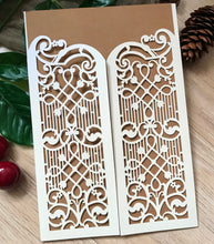 50pcs Pearl Cream Gate Menu Cards,Laser Cut Invitations cards,Engagement Invitations - Kdecoration