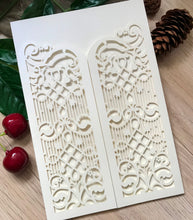 50pcs Pearl Cream Gate Menu Cards,Laser Cut Invitations cards,Engagement Invitations - Kdecoration