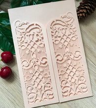 50pcs Pearl incarnadine laser cut wedding invitations,laser cut wedding invite cards - Kdecoration