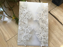 50pcs Pearl white Butterfly laser cut Invitations Cards,Baby Shower invite cards,Baptism custom invitations, laser cut birthday Invitations cards,wishing well cards - Kdecoration