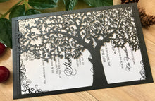 50pcs Pearl Black Tree birthday invitations,Pocket Laser cut wedding cards,Pocket Invitation Cards - Kdecoration