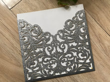 50pcs Glitter Pocket Laser cut Wedding Card,Pocket invite Cover,Invitation Card,Laser Cut Invitation - Kdecoration