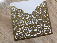 50pcs Glitter Pocket Laser cut Wedding Card,Pocket invite Cover,Invitation Card,Laser Cut Invitation - Kdecoration