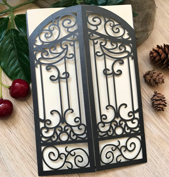 50pcs Gate baptismal invitations,customize laser cut wedding invitations,laser cut invite cards,birthday invitation covers,laser cut invitations - Kdecoration
