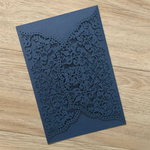 50cs Pearl Navy Blue Wedding Invitations,Elegant Invitations Card,birthday invitation card - Kdecoration