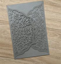 50pieces Pearl Silver Laser Cut Invitation Cards,Wedding Invitations,Laser Cut Wedding Cards - Kdecoration