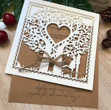 50pcs Pearl Cream Laser Cut Wedding Cards with hemp rope,Wedding Invite Covers,Laser Cut Invitations Cards - Kdecoration