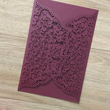 50pcs Pearl Brugndy Red engagement invitation cards,Laser Cut Wedding Cards,Engagement Invitations - Kdecoration