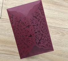 50pcs Pearl Burgundy Red Sweet 16th birthday Invitation Cards,Laser Cut Wedding Cards,invite covers - Kdecoration