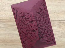 50pcs Pearl Brugndy Red engagement invitation cards,Laser Cut Wedding Cards,Engagement Invitations - Kdecoration