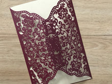 50pcs Pearl Burgundy Red Sweet 16th birthday Invitation Cards,Laser Cut Wedding Cards,invite covers - Kdecoration