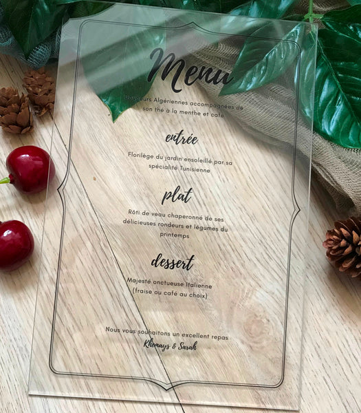 10pcs Acrylic Menu Cards,Wedding Cards,Acrylic Wedding Invitation,Acrylic Invitation - Kdecoration