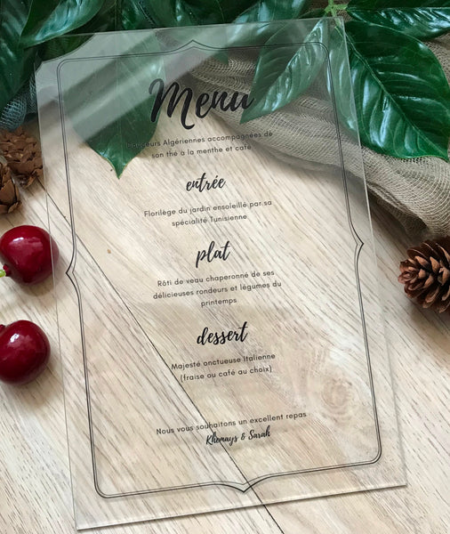 10pcs Acrylic Menu Cards,Wedding Cards,Acrylic Wedding Invitation,Acrylic Invitation - Kdecoration