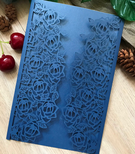 50pcs Pearl Burgundy Red Laser Cut Invitations Covers,custom engagement invitation cards,Laser Cut wedding invite cards,DIY invitation cards - Kdecoration