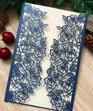 50pcs Pearl Navy Blue Grape Laser Cut Invitations,Laser cut Invites,Laser Cut Wedding Cards - Kdecoration