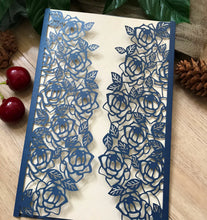 50pcs Pearl Navy Blue Grape Laser Cut Invitations,Laser cut Invites,Laser Cut Wedding Cards - Kdecoration