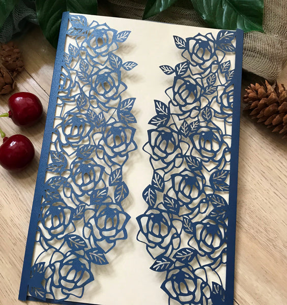 50pcs Pearl Burgundy Red Laser Cut Invitations Covers,custom engagement invitation cards,Laser Cut wedding invite cards,DIY invitation cards - Kdecoration