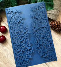 50pcs Pearl Navy Blue Grape Laser Cut Invitations,Laser cut Invites,Laser Cut Wedding Cards - Kdecoration