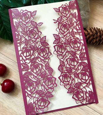 50pcs Burgundy Red Grape Wedding Invitations,super unique wedding celebration invitations - Kdecoration