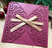 50pcs Pearl Burgundy Red frozen 2 birthday invitation,laser cut Invite Covers,Laser cut invitations - Kdecoration