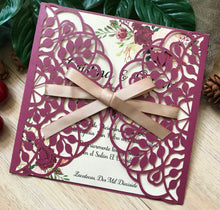 50pcs Pearl Burgundy Red frozen 2 birthday invitation,laser cut Invite Covers,Laser cut invitations - Kdecoration