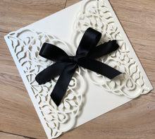 50pcs Pearl Cream frozen 2 birthday invitation,Laser Cut Wedding Cards with ribbon,invitation Cards - Kdecoration