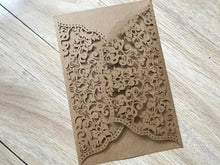 50pcs Kraft Paper Brown laser cut Wedding Invitations,Laser Cut Wedding Cards,Birthday Invite Covers - Kdecoration