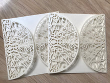 50pcs Pearl Cream wedding invitations,Laser Cut Wedding Card,Baptism invitation,Wedding Invite cover - Kdecoration