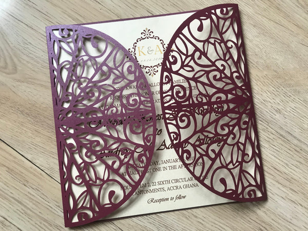 50pcs pearl Engagement Invitation,Bridal shower Invitation Card,Laser Cut Invitations Cards - Kdecoration
