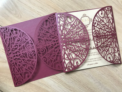 50pcs pearl Engagement Invitation,Bridal shower Invitation Card,Laser Cut Invitations Cards - Kdecoration