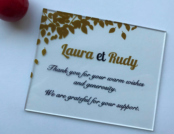 10pcs custom Acrylic Thank you card,Acrylic Invitation,Acrylic RSVP card,Transparent Invitation - Kdecoration
