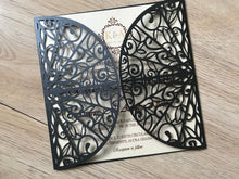 50pcs Pearl Black Laser Cut Wedding Cards,Invitations,Wedding Invite cover,Birthday Invitations Card - Kdecoration