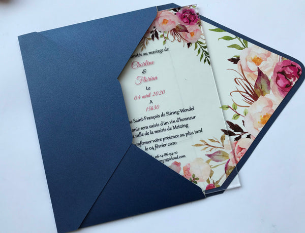 10sets Custom Acrylic Wedding Invitation+Acrylic RSVP cards,Acrylic name cards,Transparent Acrylic Invitation - Kdecoration