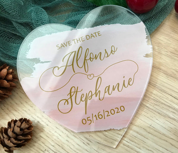 10pcs custom printing heart shape acrylic card wedding save the date cards,acrylic invitation - Kdecoration