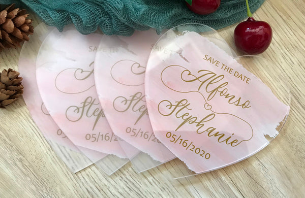 10pcs custom printing heart shape acrylic card wedding save the date cards,acrylic invitation - Kdecoration