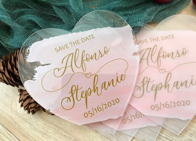 10pcs custom printing heart shape acrylic card wedding save the date cards,acrylic invitation - Kdecoration