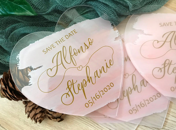 10pcs custom printing heart shape acrylic card wedding save the date cards,acrylic invitation - Kdecoration