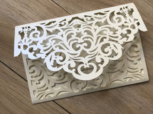 50pcs Pearl Cream Pocket Laser Cut Wedding Invitations,laser cut wedding Cards - Kdecoration