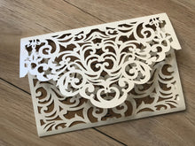 50pcs Pearl Cream Pocket Laser Cut Wedding Invitations,laser cut wedding Cards - Kdecoration